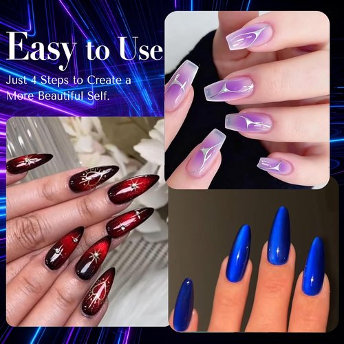 AZUREBEAUTY Dip Powder Nail Kit - 6 Color Jelly Glow for Stunning French Nail Art | DIY Manicure at Home