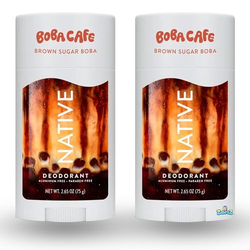 Native Aluminum-Free Deodorant - Limited Edition Brown Sugar Boba | 72-Hour Odor Protection, 2.65oz - Pack of 2