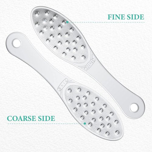 Skiennix Stainless Steel Foot Scraper - Double-Sided Callus Remover for Wet/Dry Skin | Easy-Clean Pedicure Tool