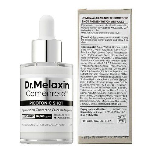Dr.Melaxin Cemenrete Picotonic Shot Calcium Serum for Firming Density collagen serum Even Skin Tone & Skin Clarity Anti-aging Dark spot care 1.01 fl.oz.