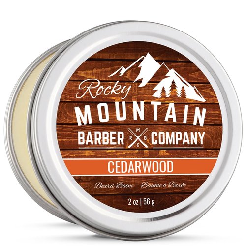 Rocky Mountain Barber Beard Balm - 100% Natural Wax Blend with Cedarwood Scent - Nourishing Formula