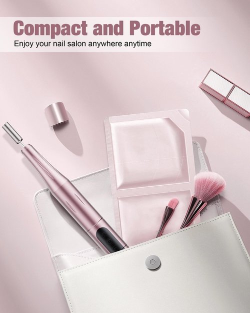 Ruaeoda Cordless Nail Drill Electric File: Professional for Acrylic Gel Dip Powder Nails Portable Nail Drill Machine Kit for Manicure Pedicure Nail efile Set Portable Electric Pedicure Kit