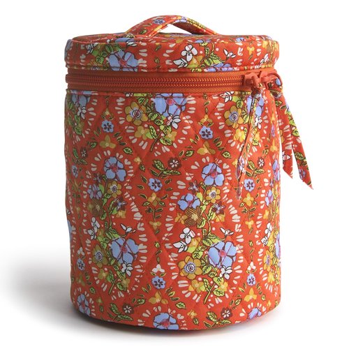 Vera Bradley Women's Premium Cotton Upright Cosmetic Organizer, Garden Paisley, One Size