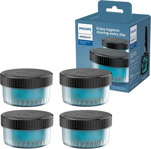 Philips Norelco Quick Clean Pod Cartridge - Lubricates Shaver & Eliminates Hair | 4x 5.4 Fl Oz (1-Year Supply)