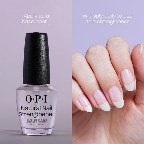 OPI Natural Nail Strengthener | Nail Strengthener & Base Coat | Strengthens Nails, Vitamin A & E, Vegan Formula