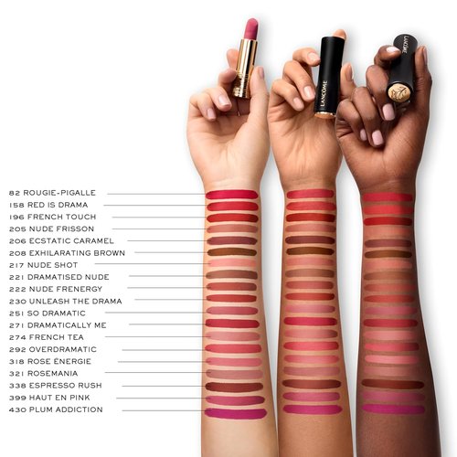 Lancôme L’Absolu Rouge Drama Matte Lipstick - Ultra Matte Finish, 8HR Full Coverage, Moisturizing Formula