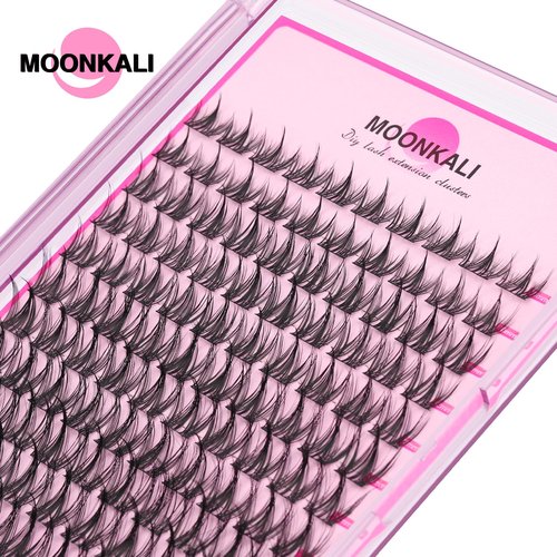 MOONKALI Natural Lash Clusters Wispy Fairy Eyelash Extensions 10-16MM CC Curly Manga Eyelash Clusters 120Pcs Individual Versatile DIY Lash Extension, Black