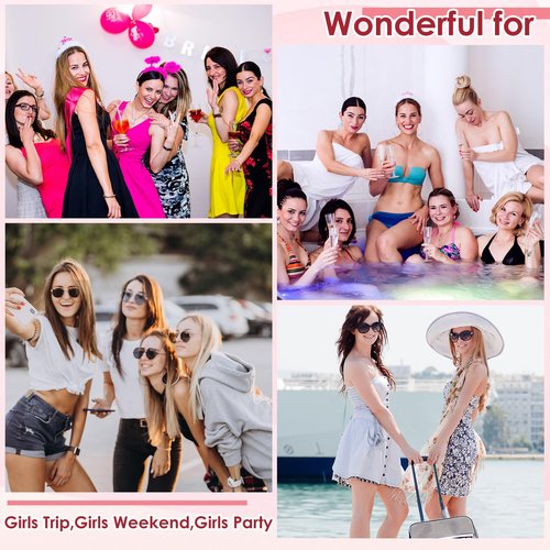 Reginary 9 Pcs Girls Trip Gifts Favors Girls Trip Makeup Bags Toiletry Cosmetic Bag Bestie Friendship Gifts for Women Wedding Bachelorette Mother's Day Party Favors