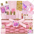 35 Pcs Valentines Day Gifts Basket for Women, Rose Bath and Body Gift, Facial Skin Care Set, Self Care Pampering Kit, Face Sheet Mask, Home Spa, Perfume, Birthday, Mother Day, Bridal Shower
