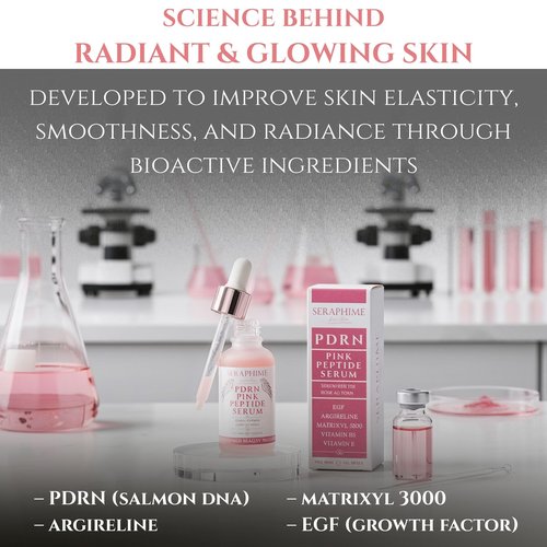PDRN Pink Peptide Serum with Salmon DNA, EGF, Argireline & Matrixyl 3000 – Pink PDRN Serum Skin Care for Glowing Skin – Anti-Aging, Hydrating, Brightening Skincare with Argireline Peptide Matrixyl
