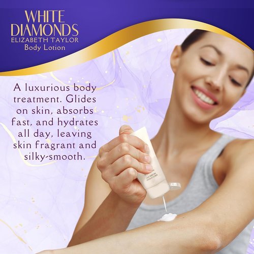 Elizabeth Taylor White Diamonds Perfume Gift Set - 4 Piece Collection | 1.7 Ounce EDT for Women