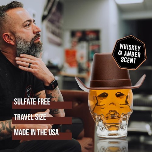 GIBS Grooming Beard, Hair & Tattoo Oil - Nourishing Formula in 1 oz Skull Jar