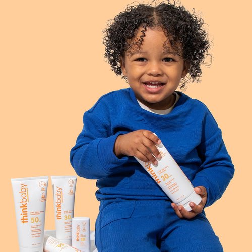 Thinkbaby Mineral Sunscreen, SPF 30 Clear Zinc Oxide Baby Sun Screen, 6 Fl Oz, Natural, Water Resistant, Reef Safe, Vegan, Broad Spectrum UVA/UVB Protection