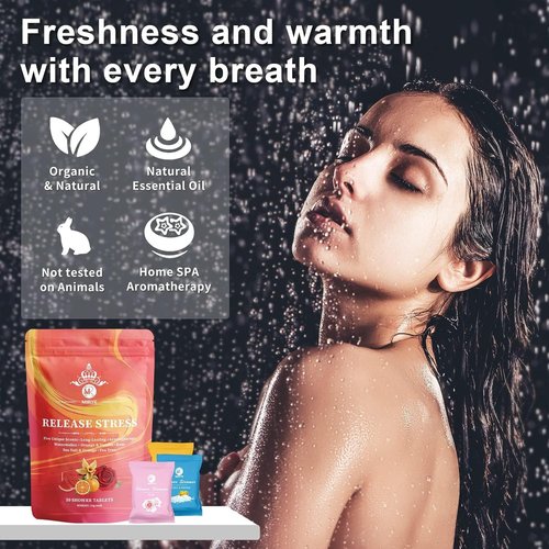 MR MIRYE Shower Steamers Aromatherapy - 20 Pack Shower Bombs Aromatherapy Birthday Gifts for Women, Organic Watermelon, Orange & Vanilla, Sea Salt & Orange, Rose, Tea Tree, Gift for Women