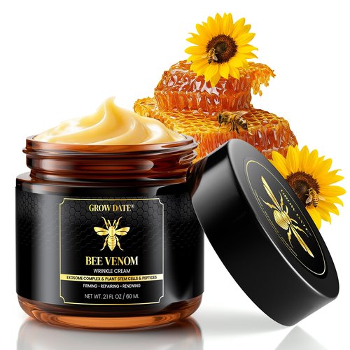 Bee Venom Cream - Natural Bee Venom Skin Treatment Cream - Firming & Wrinkle Reduction, Collagen Boost & Skin Brightening, Moisturizer for Face & Body, All Skin Types, 2.1oz