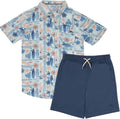 Tommy Bahama Boys Hawaiian Shirt & Shorts Set - Casual 2-Piece Summer Outfit for Kids
