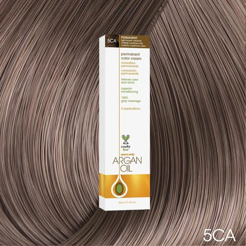 One N' Only Permanent Hair Color | Argan Oil Hair Dye for Rich Tones & Gray Coverage - 5CA Light Brown Caramel (3 oz)