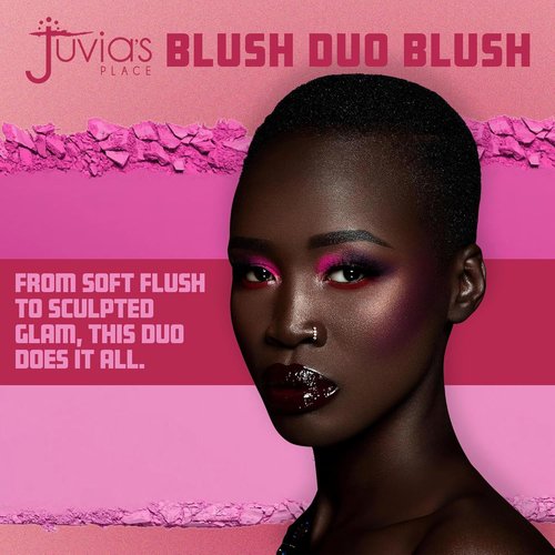 Juvia's Place Blushed Duo Blush Volume 4 - Two-Tone Pigmented Mineral Powder for Rosy, Natural Cheeks