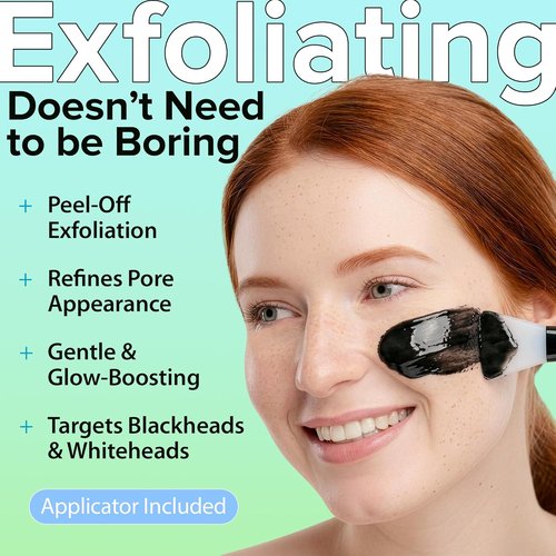 Ebanel Charcoal Peel Off Face Mask Applicator Set - Deep Cleansing Blackhead Remover with Niacinamide & Vitamin C
