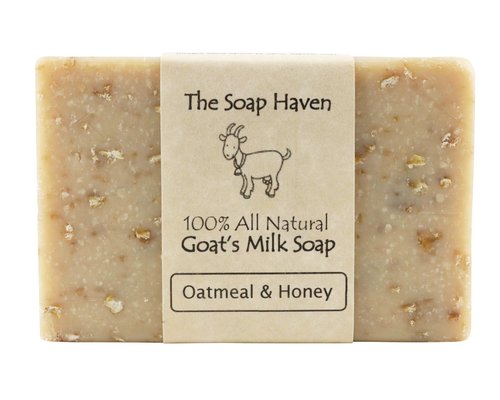 Oatmeal Soap - 4 Oatmeal & Honey Goat Milk Soap Bars, Handmade in USA, All Natural, Unscented, SLS Free, No Parabens