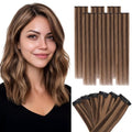 Hairro 6PCS 6 Clips In Short Hair Extensions Remy Real Human Hair Clip Ins Mini Clip On Hairpin Hairpieces For Women 33g 12 Inch #2RP6