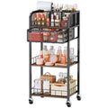 HapiRm Makeup Organizer Storage Cart - 4 Tier Skincare Make Up Storage with Drawer, Rolling Makeup Cart Vanity Organizer Cosmetics Display Cases Holder for Skin Care Perfume Nail Polish Brush