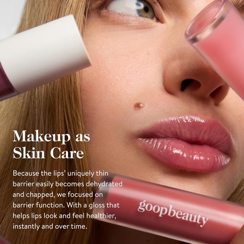 Goop Beauty Hydra-Barrier Gel Gloss Set of 3 - Hydrating Lip Gloss with Hyaluronic Acid & Vitamin E | Glaze, Blossom, Spice | 0.13 oz Each