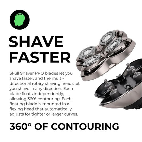 Skull Shaver Forte PRO 4 Head Replacement Blade - Wet & Dry Rotary Shaver Blade - Japanese Stainless Steel