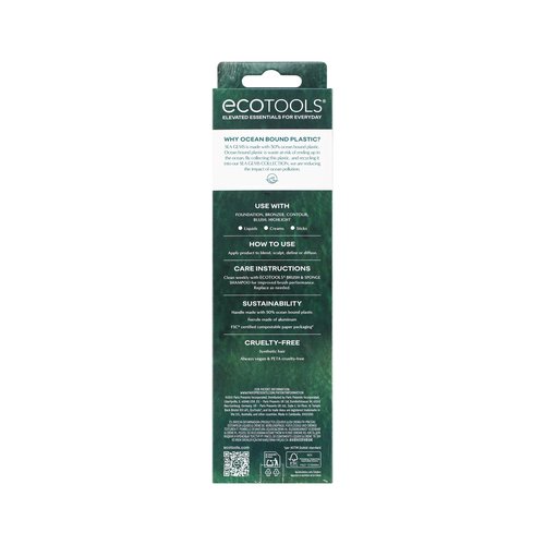 EcoTools Sea Gems Liquid & Cream Blending Brush, Foundation, Contour & Blush Makeup Brush for Smooth Buildable Coverage, Sustainable Design, Vegan & Cruelty-Free, 1 Count