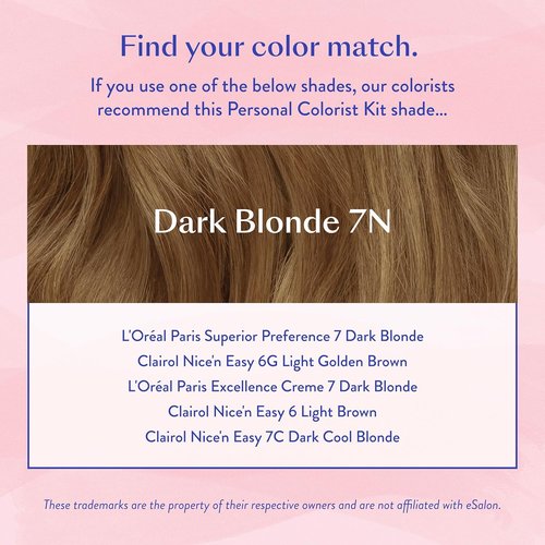 eSalon Permanent Hair Color Kit - Dark Blonde | Ammonia-Free Formula for 100% Gray Coverage