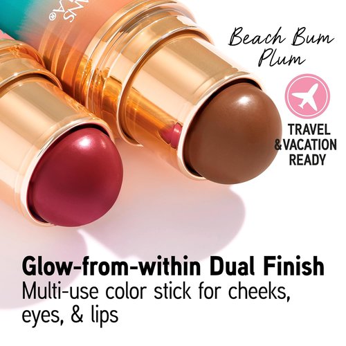 Physicians Formula Butter Glow & Go Multiuse Stick - Ultra-Creamy Murumuru Butter Formula | Radiant Beach Bum Plum Finish