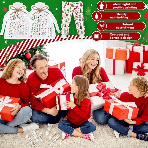 6 Sets/36 Pcs Christmas Party Favors Christmas Hand Cream Body Lotion Lip Balm Nail File Gifts Set Xmas Stocking Stuffers Travel Size Lotion Bulk Holiday Party Supplies for Coworkers Women Adults