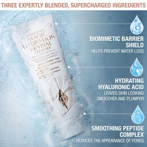 Charlotte Tilbury Magic Hydration Revival Facial Cleanser - Gentle Foaming Face Wash for Hydrated, Revived Skin | Reduces Pores & Removes Makeup