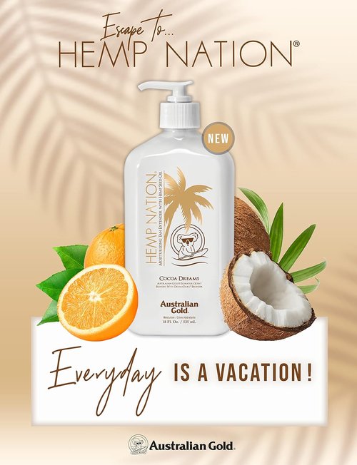 Hemp Nation Cocoa Dreams Tan Extender - Derma Dark Bronzer for Radiant Skin | 18oz