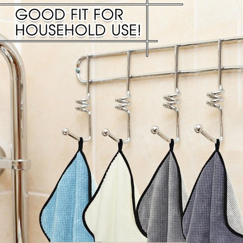 Juexica 8 Pcs Exfoliating Washcloth Men Wash Face Cloth Rustic Dual Sided Bath Washcloth 9.8 x 9.8'' Facial Scrubber Men Exfoliating Shower Towel for Body and Face (Waffle Pattern,Light Color Series)