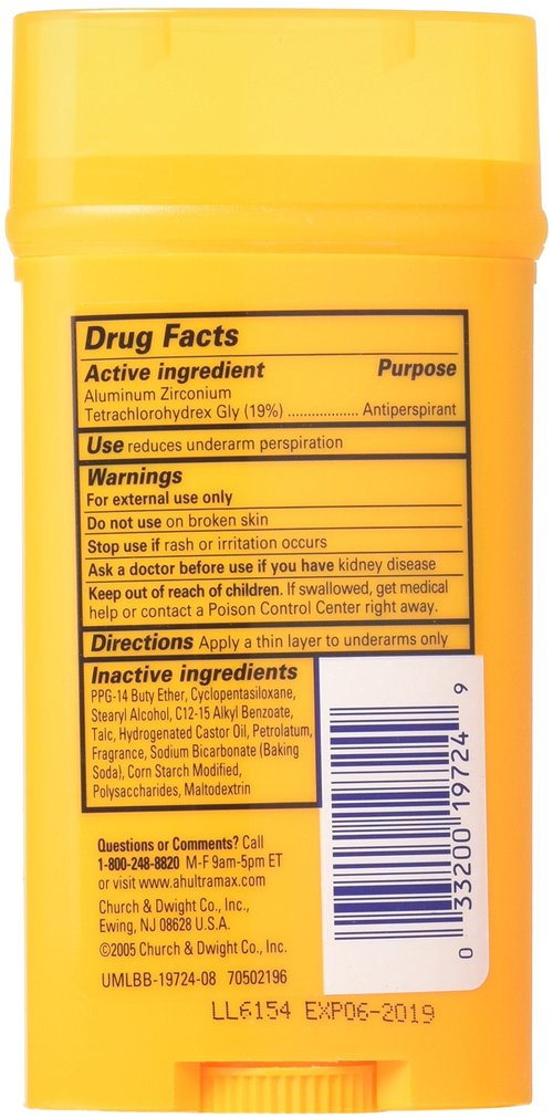 Arm & Hammer Ultra Max Fresh Scent Solid Antiperspirant Deodorant 2.6 oz (Pack of 6)