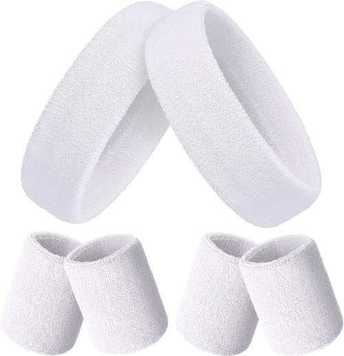 Bememo Sweatbands Set - 6-Piece Colorful Neon Athletic Headbands & Wristbands for Men & Women | Ideal for Running, Gym, Basketball, Tennis