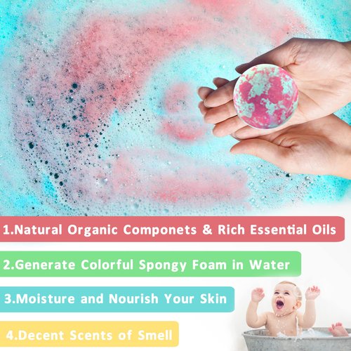 Unicorn Bath Bombs with Surprise Inside Easter Basket Stuffers for Kids Girls, Bath Bombs Surprise Birthday Gifts Unicorn Gifts Easter Gifts for Kids Girls with Jewelry Toys Inside