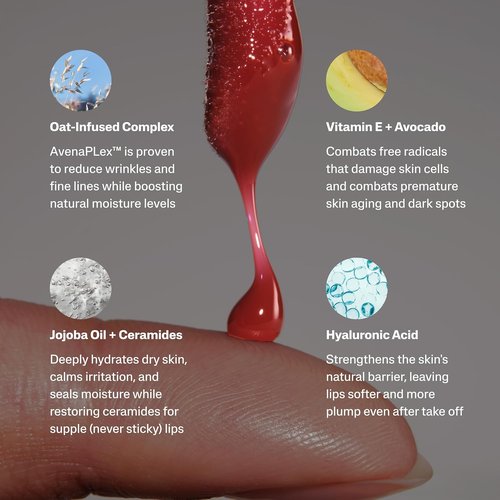Cake Theory Lip Tone Equalizing Oil - Hydrating High-Shine Blurring Lip Oil with Purple Brown Tint | Clean Vegan Formula - 0.23 oz