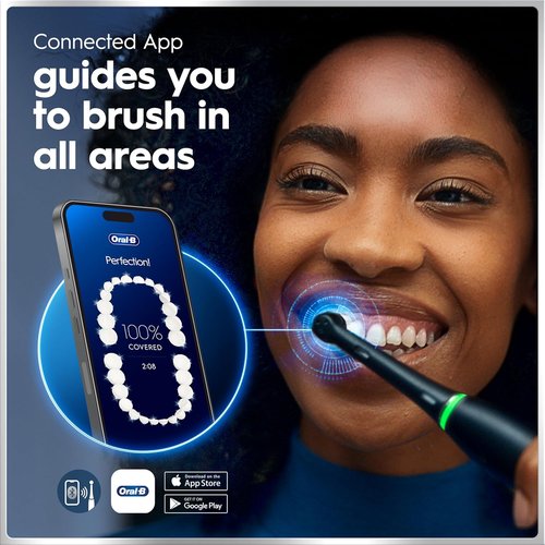 Oral-B iO7 Rechargeable Electric Toothbrush - Deep Clean & Protect, 5 Modes, Interactive Display, White