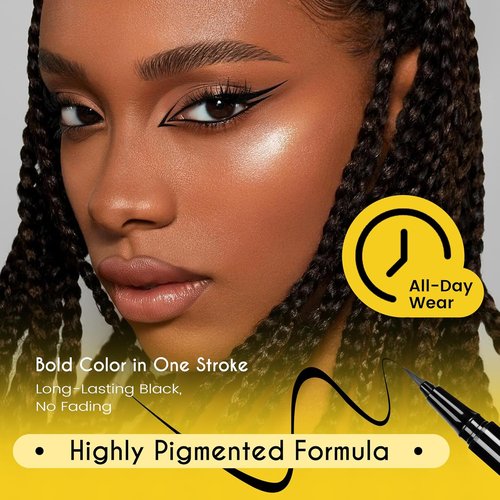Regine Switzerland Liquid Eyeliner - Waterproof, Vegan Formula in Classic Black