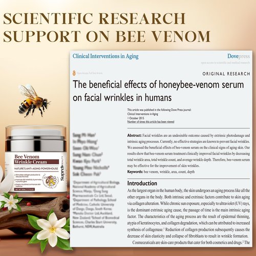 SupreH Bee Venom Cream Wrinkle Filler: Instant Face Lift Cream and Eye Tightener Cream with Hyaluronic acid Niacinamide for women and men 50 ML