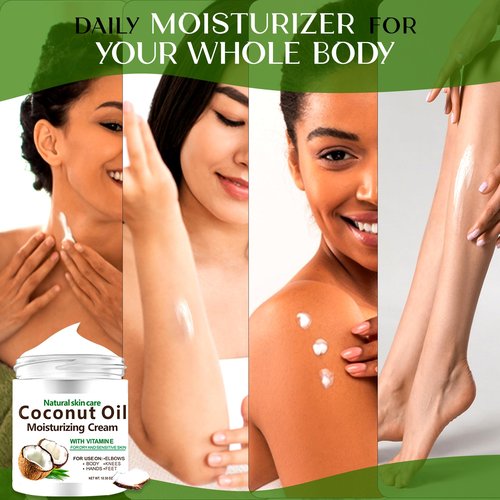 DR MEINAIER Coconut Oil Cream. Spa size 10.5 oz Moisturizing Cream. Coconut Oil for Face, Hands, Hair. Intense Hydration For Dry skin