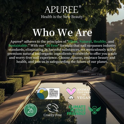 APUREE Organic Cuticle Oil Set (6pcs) | 100% Bio-Based | For Nail Dermatitis & Cracked Cuticles | USDA Verified | Hexane Free | Vegan