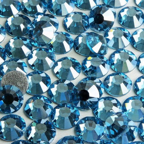 Genie Crystal SS20 Ice Aquamarine Flatback Rhinestones – 1440pcs | White-Film Coated Crystals, Non-Hotfix for Nail Art, DIY Crafts, Tumblers, Clothing