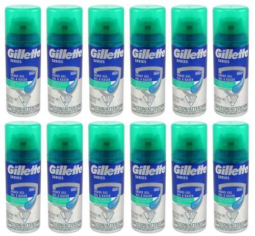 Gillette Series Shave Gel with Alo Vera Sensitive 2.5 Ounce(12 Pack)