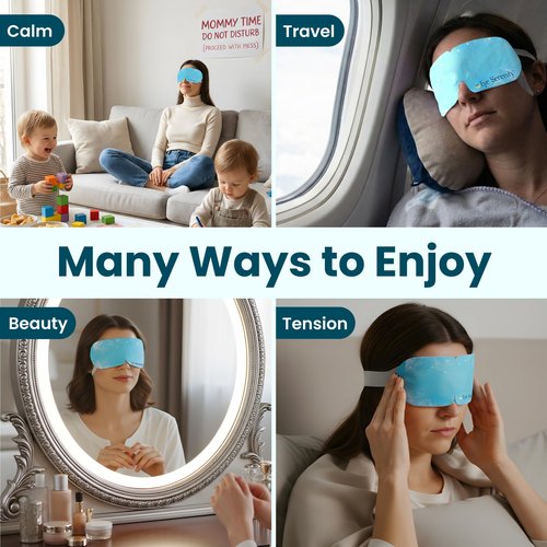 CHILL Self-Cooling Eye Mask for Puffy Under-Eyes, Dark Circles, Hyaluronic Acid Long-Lasting Disposable Cooling Eye Compress, Valentine's Day Gifts for Her, Spa and Self-Care Gifts for Women and Men