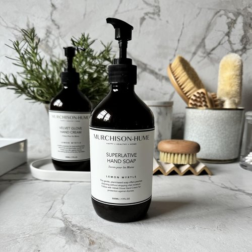 Murchison-Hume Lemon Myrtle Hand Soap - Plant-Based Formula with Refillable Pump | Soft, Hydrated Hands | 16 fl oz