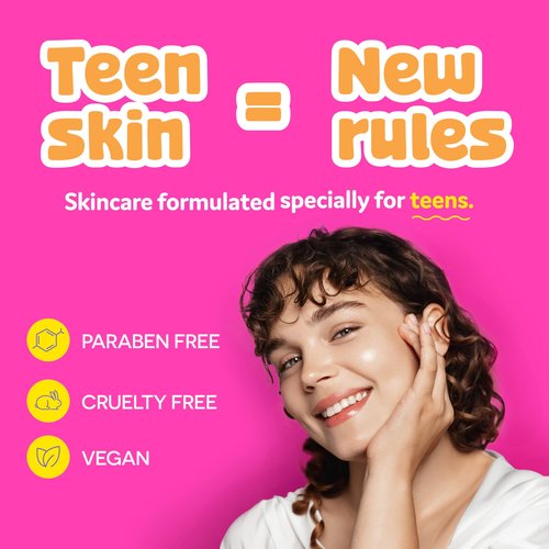 BeYoutiful 3 Step Teen Skin Care Kit, Face Wash, Face Scrub, Face Moisturizer Lotion, Skincare Routine Gift Set for Tweens and Kids in Trendy Squeeze Pouches, Vegan, for Girls and Boys