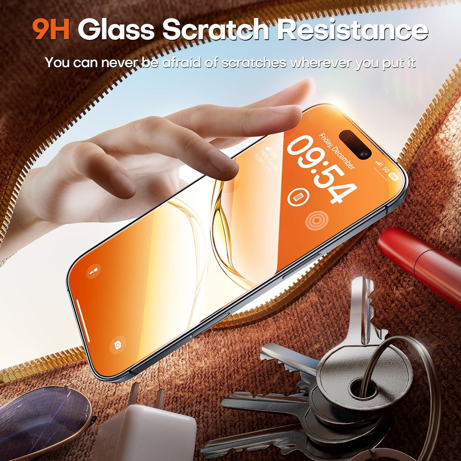 TOCOL iPhone 17 Screen Protector - 9H Hardness Military Grade Shatterproof HD Glass | Full Coverage 2 Pack